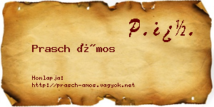 Prasch Ámos névjegykártya